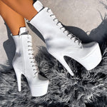 The Glitterati Boot - Snow Kween - 7 INCH, stripper shoe, stripper heel, pole heel, not a pleaser, platform, dancer, pole dance, floor work
