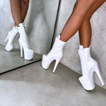 The Glitterati Boot - Snow Kween - 8 INCH, stripper shoe, stripper heel, pole heel, not a pleaser, platform, dancer, pole dance, floor work