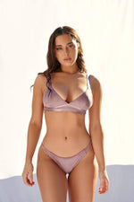 Aphrodite Triangle Bra - Lilac Suede Top