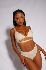 Cora High Waisted Bottoms - Champagne No Garter Shorts