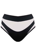 Goddess High Waisted Bottoms - Black with White mesh Shorts