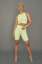 Move It Ribbed Corset Crop - Appletini Top