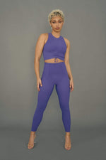 Move It Ribbed Corset Crop - Violet Dusk Top