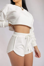 Oversized Cropped Jumper - Ecru Top