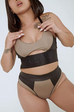 Riding Solo Sports Bra - Black/Mink Top