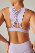 Ruche Sports Bra - Lilac Top