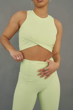 Stretch It Out Ribbed Crop - Appletini Top