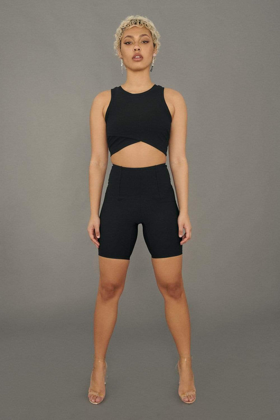 Stretch It Out Ribbed Crop - Black Top
