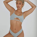 The Hills Raree Top - Ribbed Light Grey Top
