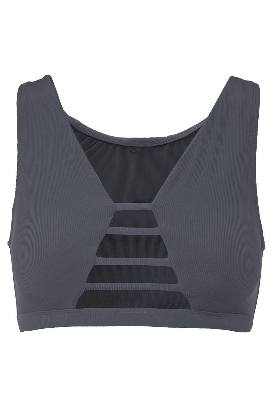 The Valley Top - Ribbed Dark Grey Top